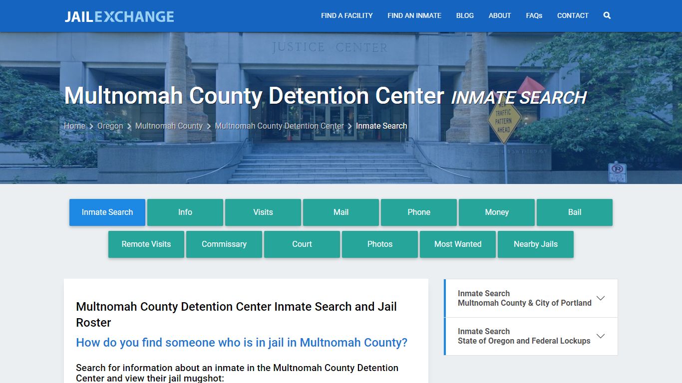Multnomah County Detention Center Inmate Search - Jail Exchange